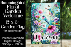 Hummingbird Garden Flag, Sublimation Garden Flag Design f22 Product Image 1
