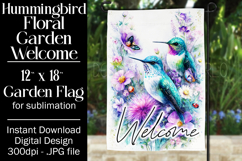 Hummingbird Garden Flag, Sublimation Garden Flag Design f30 Product Image 1