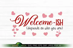 welcomeish valentine sign svg file by shine green art