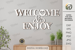 3D Welcome Decor Laser Cut. Wall Decor SVG Product Image 1