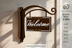 3D Welcome Decor Laser Cut. Welcome SIgn. Wall Sign SVG Product Image 1