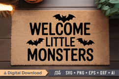 Welcome Little Monsters SVG | Halloween Doormat SVG Product Image 2