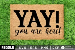 yay you're here, welcome mat, wedding gift, personalized doormat, closing gift, new home gift, funny doormat, funny door mat, doormat, welcome doormat, newlywed gift, custom door mat, custom welcome mat, personalized gift, front door mat, Door mat, home d