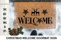 Christmas Door mat. Christmas Door Sign SVG. Farmhouse Sign. Product Image 1