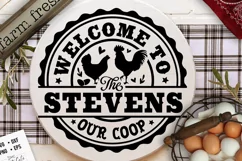 Welcome to our coop svg, Round monogram svg, Space for name Product Image 2