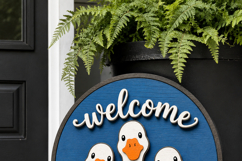 Welcome Goose Family SVG | Geese Door Sign Laser Cut File Product Image 4