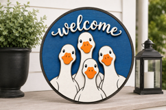 Welcome Goose Family SVG | Geese Door Sign Laser Cut File Product Image 6