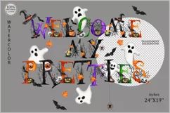 Welcome my pretties png| Halloween Door Hanger sublimation Product Image 2