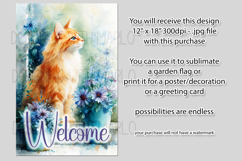 Tabby Cat Garden Flag, Floral Welcome Garden Flag Design 3 Product Image 2