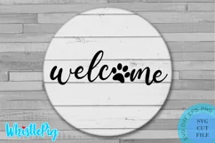 Welcome Paw Svg Farmhouse Pet Sign Svg Pet Welcome Sign Svg Product Image 1