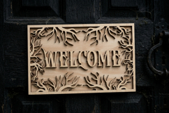 2-Layer Welcome Sign SVG | Forest Branches Laser Cut File Product Image 5