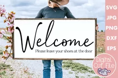 Farmhouse Sign Home Svg, Please Leave Your Shoes At The Door Product Image 1