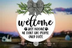 Welcome SVG Dog Lover's SVG Welcome Dogs Door Hanger SVG Product Image 1