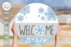 Welcome SVG Winter Door Hanger SVG Winter Sign svg Product Image 1
