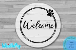 Welcome Paw Svg Farmhouse Pet Sign Svg Pet Welcome Sign Svg Product Image 1