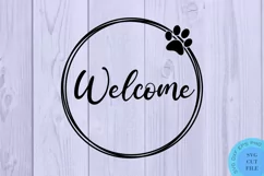Welcome Paw Svg Farmhouse Pet Sign Svg Pet Welcome Sign Svg Product Image 2