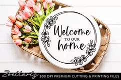 Welcome To Our Home SVG PNG EPS DXF Round Farmhouse Sign SVG Product Image 4
