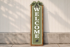 Welcome Rustic Porch Sign SVG Cut File Design Product Image 1