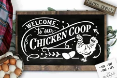 Welcome to our chicken coop svg, Farmhouse chicken sign svg Product Image 1