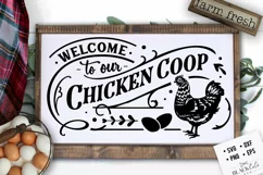 Welcome to our chicken coop svg, Farmhouse chicken sign svg Product Image 2