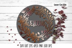 Welcome Sign Laser Cut|Floral Frame Laser Cut