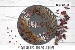 Welcome Sign Laser Cut|Floral Frame Laser Cut