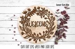 Welcome Sign SVG| Farmhouse Door Sign Laser Cut|Floral Frame SVG