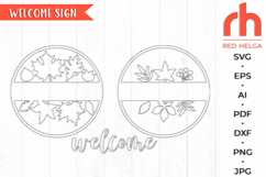 leaves sign svg, floral sign svg, leaf hanger svg, layered welcome sign svg, autumn circle sign dxf, fall door sign svg, round hanging sign svg, laser cut file, harvest sign svg, thanksgiving sign svg, wood floral sign svg, outdoor sign svg, backyard sign