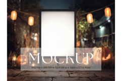 Welcome Sign Mockup Photo Frame Halloween Sign Canvas Mockup Product Image 1