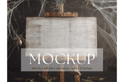 Welcome Sign Mockup Photo Frame Halloween Sign Canvas Mockup Product Image 1