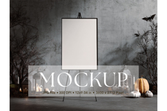 Welcome Sign Mockup Photo Frame Halloween Sign Canvas Mockup Product Image 1