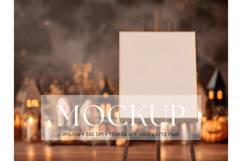 Welcome Sign Mockup Photo Frame Halloween Sign Canvas Mockup Product Image 1