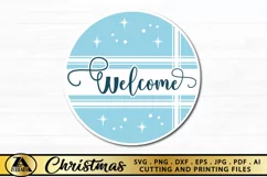 Welcome SVG Christmas Snow Ornament SVG Round Door Sign SVG Product Image 2