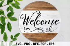 Welcome SVG, Hello SVG, Round sign SVG, Family SVG Product Image 1