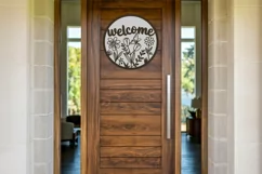 Floral Welcome Sign SVG | Laser Cut Door Hanger | Glowforge Product Image 2