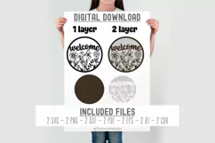 Floral Welcome Sign SVG | Laser Cut Door Hanger | Glowforge Product Image 3