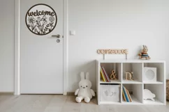 Floral Welcome Sign SVG | Laser Cut Door Hanger | Glowforge Product Image 4