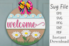Welcome Spring Door Hanger Svg Product Image 1