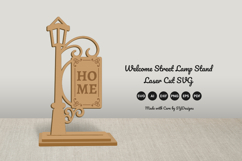 Welcome Street Lamp Stand Laser Cut SVG Product Image 1