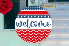 Welcome SVG, 4th Of July Round Sign SVG Design Product Image 1