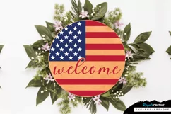 Welcome SVG, 4th Of July Round Sign SVG Design Product Image 2