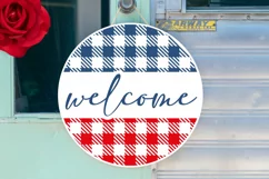 Welcome SVG, 4th Of July Round Sign SVG Design Product Image 2