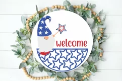 Welcome SVG, 4th Of July Round Sign SVG Design Product Image 2