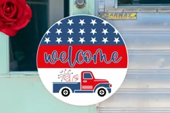 Welcome SVG, 4th Of July Round Sign SVG Design Product Image 2