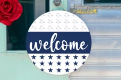 Welcome SVG, 4th Of July Round Sign SVG Design Product Image 2