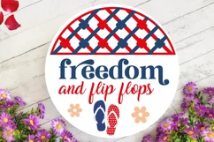 Freedom And Flip SVG, 4th Of July Round Sign SVG Design Product Image 3