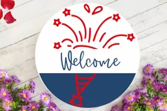 Welcome SVG, 4th Of July Round Sign SVG Design Product Image 2