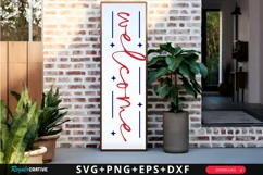 Welcome SVG, 4th Of July Porch Sign SVG Design Product Image 1