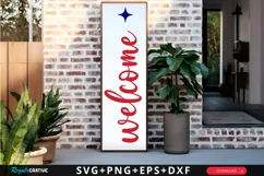 Welcome SVG, 4th Of July Porch Sign SVG Design Product Image 1