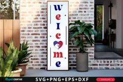 Welcome SVG, 4th Of July Porch Sign SVG Design Product Image 1